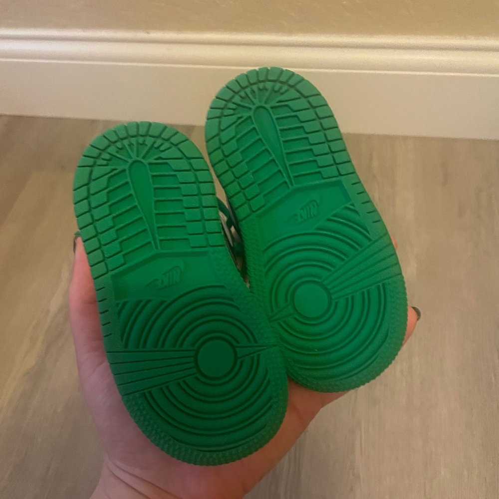 Green, black and white Jordan 1 high